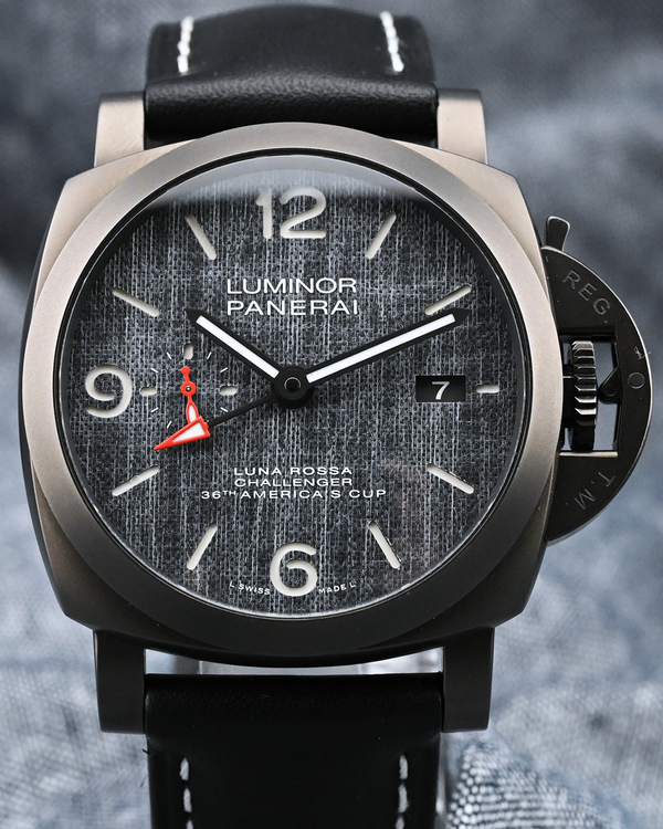 2019 Panerai Luminor GMT Luna Rossa 44MM Grey Dial Leather Strap (PAM01036)