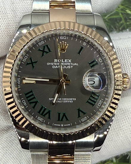 No Reserve - 2019 Rolex Datejust "Wimbledon" 41MM Slate Dial Two-Tone Oyster Bracelet (126331)