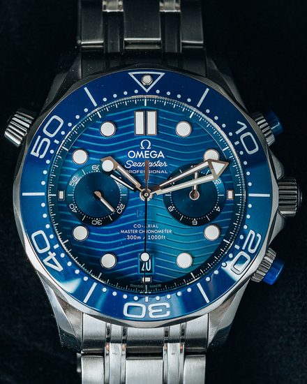 2020 Omega Seamaster Diver 300M Chronograph 44MM Blue Dial Steel Bracelet (210.30.44.51.03.001)