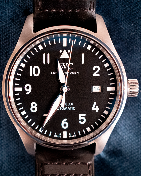 IWC Schaffhausen Pilot Mark XX 40MM Black Dial Leather Strap (IW328201)