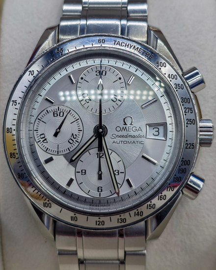 No Reserve - 2005 Omega Speedmaster Date 39MM Silver Dial Steel Bracelet (3513.30)