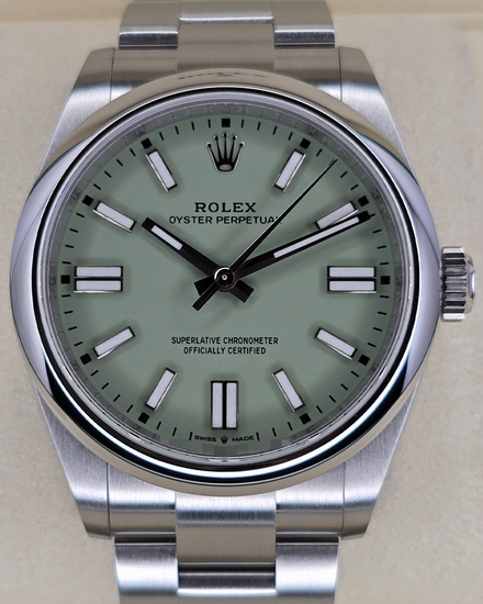 2025 Rolex Oyster Perpetual 41MM Pistachio Dial Oyster Bracelet (134300)