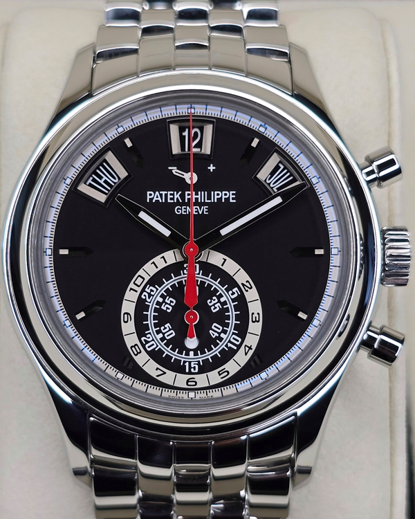 2018 Patek Philippe Annual Calendar Chronograph 40.5MM Black Dial Steel Bracelet (5960/1A-010)