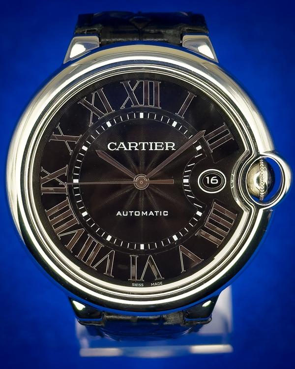 2017 Cartier Ballon Bleu 42MM Black Dial Leather Strap (WSBB0003)