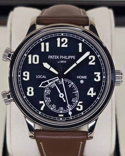 2020 Patek Philippe Calatrava Pilot Travel Time 42MM Blue Dial Leather Strap (5524G-001)