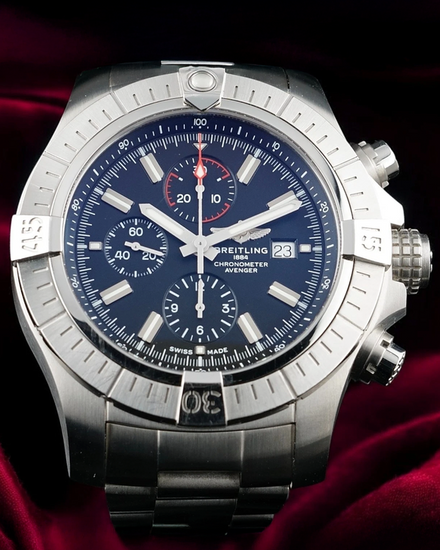 2023 Breitling Super Avenger 48MM Black Dial Steel Bracelet (A13375101B1A1)