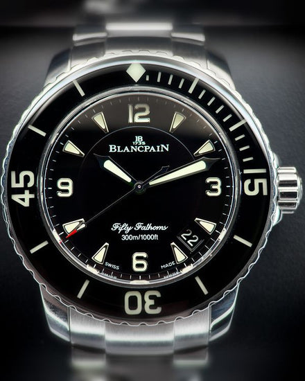 2020 Blancpain Fifty Fathoms 45MM Black Dial Steel Bracelet (5015-1130-71S)