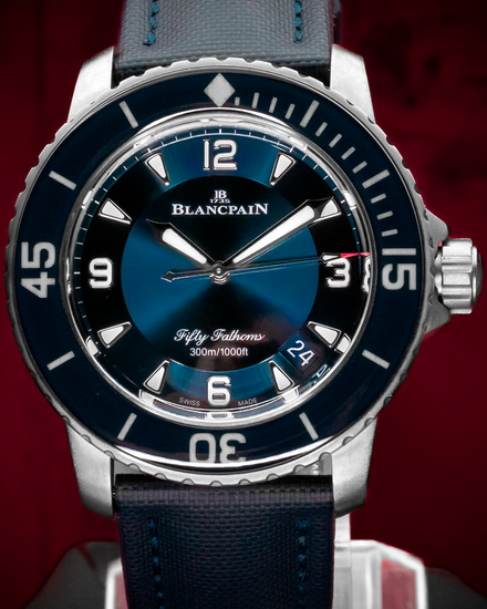 2020 Blancpain Fifty Fathoms 45MM Blue Dial Textile Strap (5015-12B40-052A)