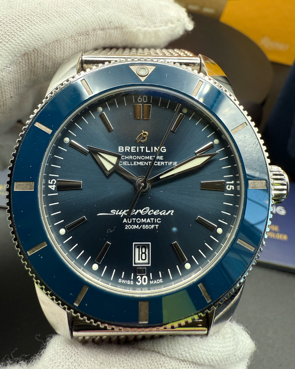 2022 Breitling Superocean Heritage II 46MM Blue Dial Steel Bracelet (AB2020)