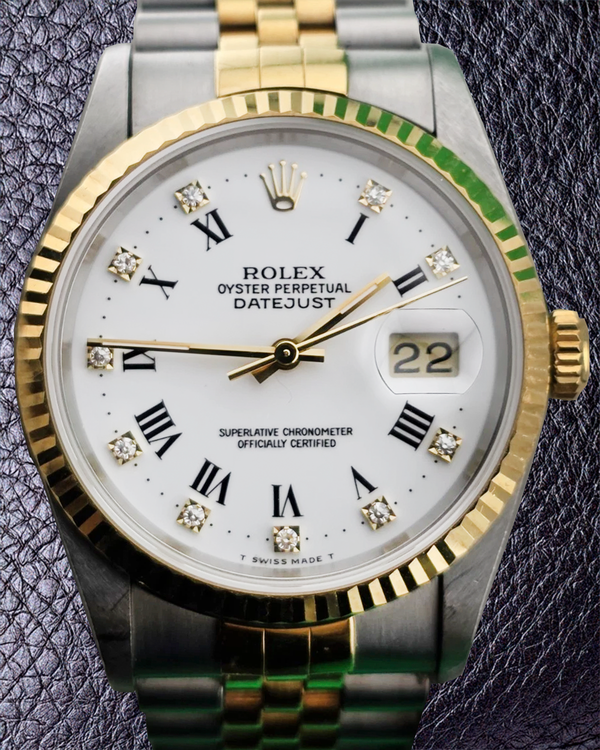 1994 (S Serial) Rolex Datejust 36MM White Dial Two-Tone Jubilee Bracelet (16233)