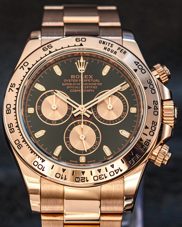 2023 Rolex Cosmograph Daytona 40MM Black Dial Rose Gold Oyster Bracelet (116505)