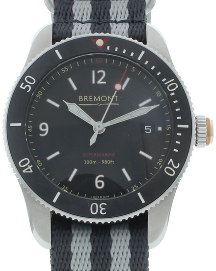 Bremont Supermarine S300 40MM Black Dial Textile Strap (S300-BK-R-S)