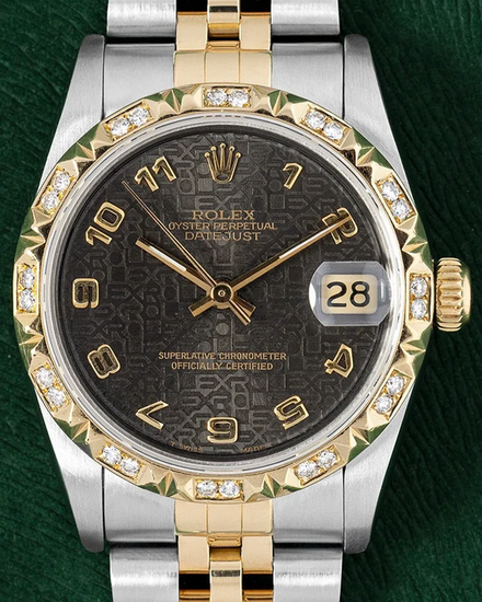 1994 Rolex Datejust 31MM Black "Jubilee Motif" Dial Two-Tone Jubilee Bracelet (68273)