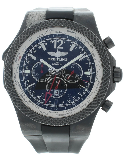 Breitling Bentley GMT Midnight 49MM Black Dial Rubber Strap (M47362)