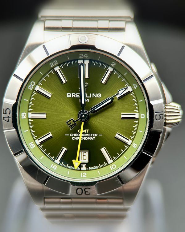 2024 Breitling Chronomat GMT "Giannis Antetokounmpo" L.E. 40MM Green Dial Steel Bracelet (A32398A11L1A1)