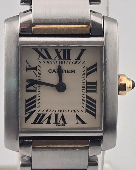1999 Cartier Tank Française 20MM Quartz White Dial Two-Tone Bracelet (W51007Q4)