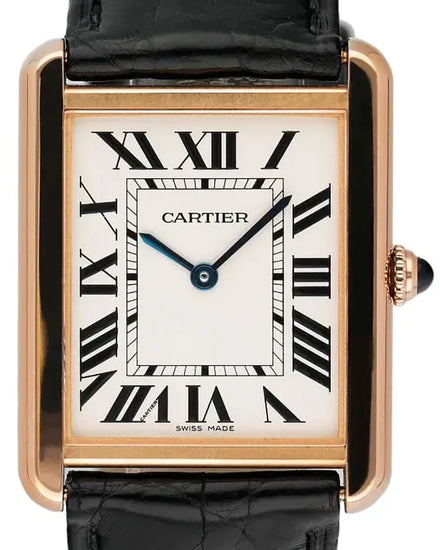 Cartier Tank Solo 28MM Quartz White Dial Leather Strap (W5200025)