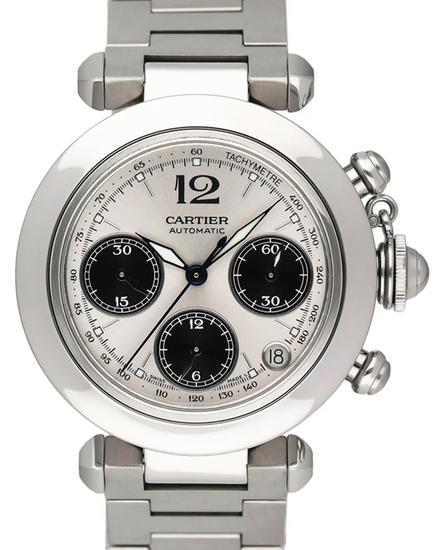Cartier Pasha De Cartier 36MM White Dial Steel Bracelet (W31048M7)