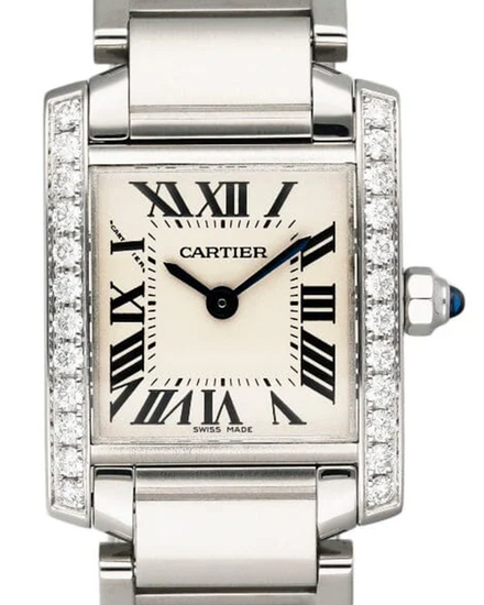2019 Cartier Tank Française 20MM Quartz White Dial Steel Bracelet (W4TA0008)