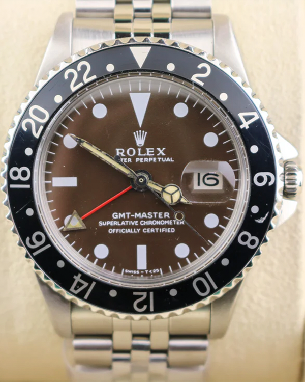 1964 (1.0 Mill Serial) Rolex GMT-Master "PCG Case" 40MM Aftermarket Brown Dial Jubilee Bracelet (1675)