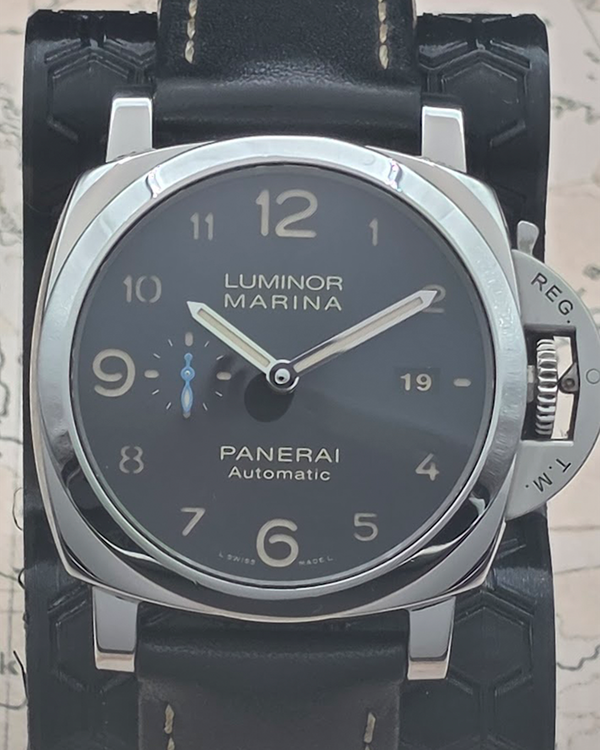 2019 Panerai Luminor Marina 1950 3 Days 44MM Black Dial Leather Strap (PAM01359)