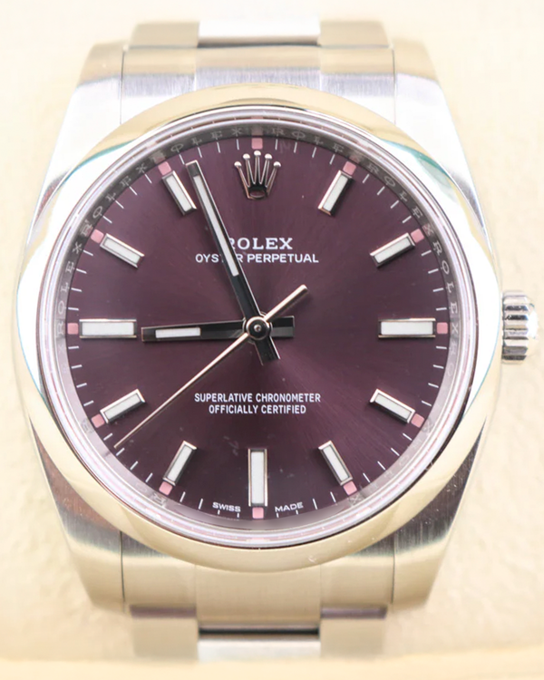 2018 Rolex Oyster Perpetual 34MM Grape Dial Oyster Bracelet (114200)