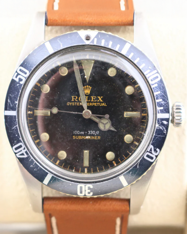 1958 (328K Serial) Rolex Submariner "James Bond" 40MM Black Dial Aftermarket Leather Strap (5508)