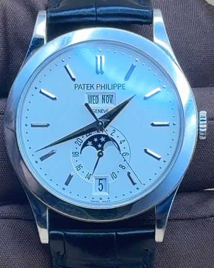 Patek Philippe Annual Calendar 38MM Silver Dial Leather Strap (5396G-011)