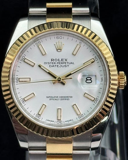 2016 Rolex Datejust 41MM White Dial Two-Tone Oyster Bracelet (126333)