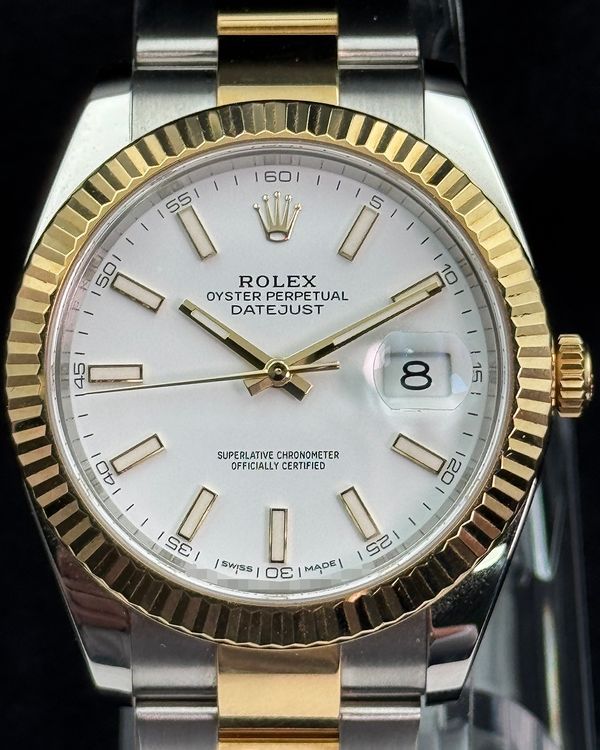 2016 Rolex Datejust 41MM White Dial Two-Tone Oyster Bracelet (126333)