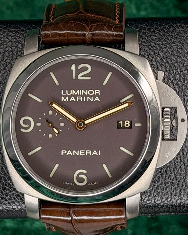2010 Panerai Luminor Marina 1950 3 Days 44MM Brown Dial Leather Strap (PAM00351)