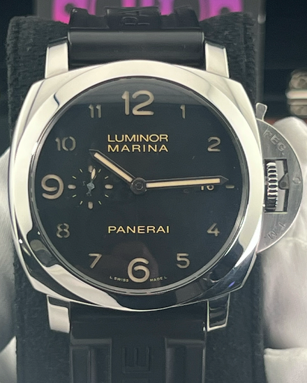 2017 Panerai Luminor Marina 1950 3 Days 44MM Black Dial Rubber Strap (PAM00359)