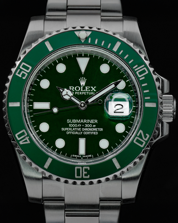 2014 Rolex Submariner Date "Hulk" 40MM Green Dial Oyster Bracelet (116610LV)