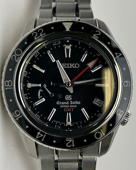 Grand Seiko Sport GMT 44MM Black Dial Steel Bracelet (SBGE001)