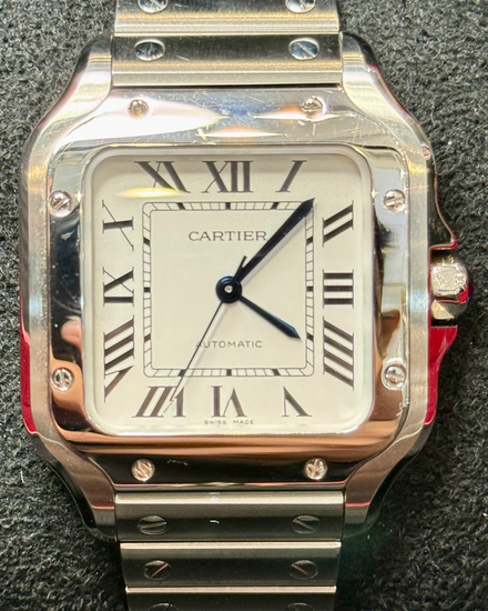 Cartier Santos De Cartier 35.1MM Silver Dial Steel Bracelet (WSSA0029)