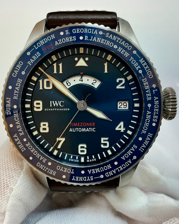 2023 IWC Schaffhausen Pilot Timezoner "Le Petit Prince" L.E. 46MM Blue Dial Leather Strap (IW395503)