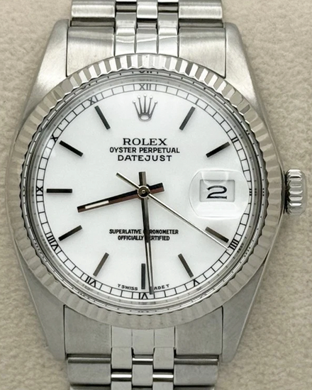 1982 Rolex Datejust 36MM White Dial Jubilee Bracelet (16014)