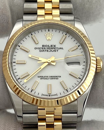 2025 Rolex Datejust 36MM White Dial Two-Tone Jubilee Bracelet (126233)