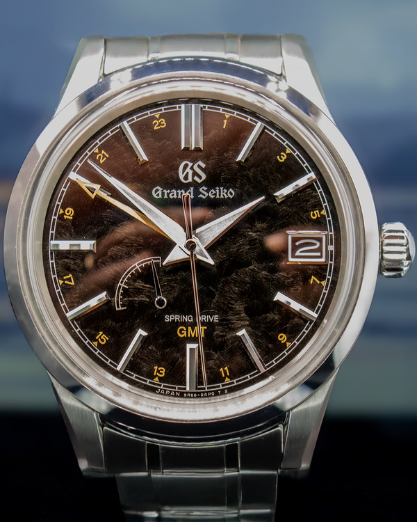 2021 Grand Seiko Elegance GMT "Seasons Kanro" 40MM Black Dial Steel Bracelet (SBGE271)