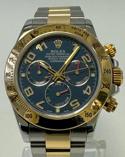 Rolex Cosmograph Daytona 40MM Blue Dial Two-Tone Oyster Bracelet (116523)