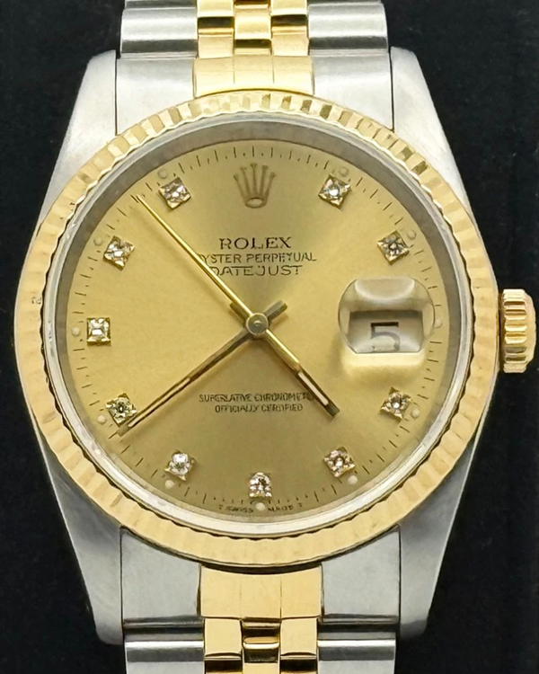 1990 (E Serial) Rolex Datejust 36MM Champagne Dial Two-Tone Jubilee Bracelet (16233)