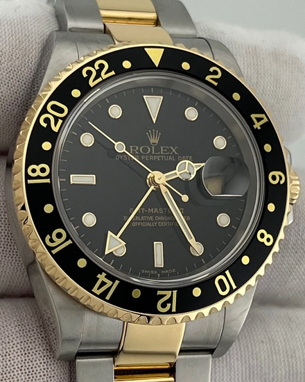 2005 Rolex GMT-Master II 40MM Black Dial Two-Tone Oyster Bracelet (16713)