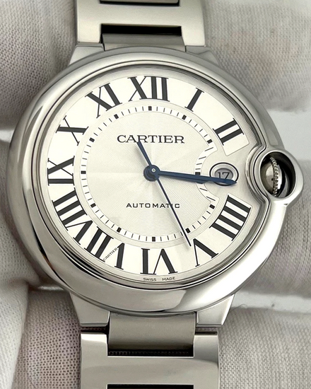 Cartier Ballon Bleu 42MM Silver Dial Steel Bracelet (WSBB0049)