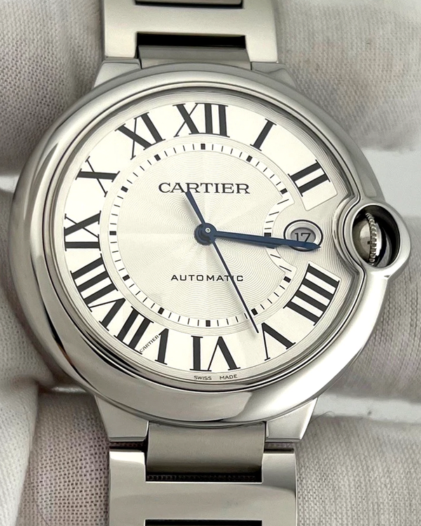 Cartier Ballon Bleu 42MM Silver Dial Steel Bracelet (WSBB0049)