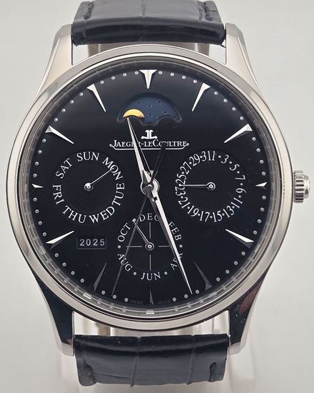2016 Jaeger-LeCoultre Master Ultra Thin Perpetual 39MM Black Dial Leather Strap (Q1308470)