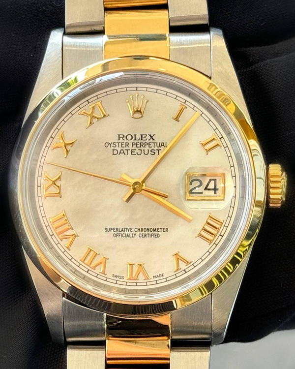 Rolex Datejust 36MM Mother of Pearl Dial Two-Tone Oyster Bracelet (16203)