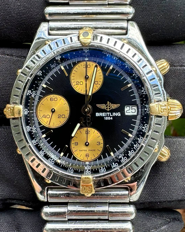 Breitling Chronomat 40MM Black Dial Steel Bracelet (B13047)