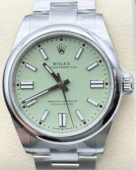 2025 Rolex Oyster Perpetual 41MM Pistachio Dial Oyster Bracelet (134300)