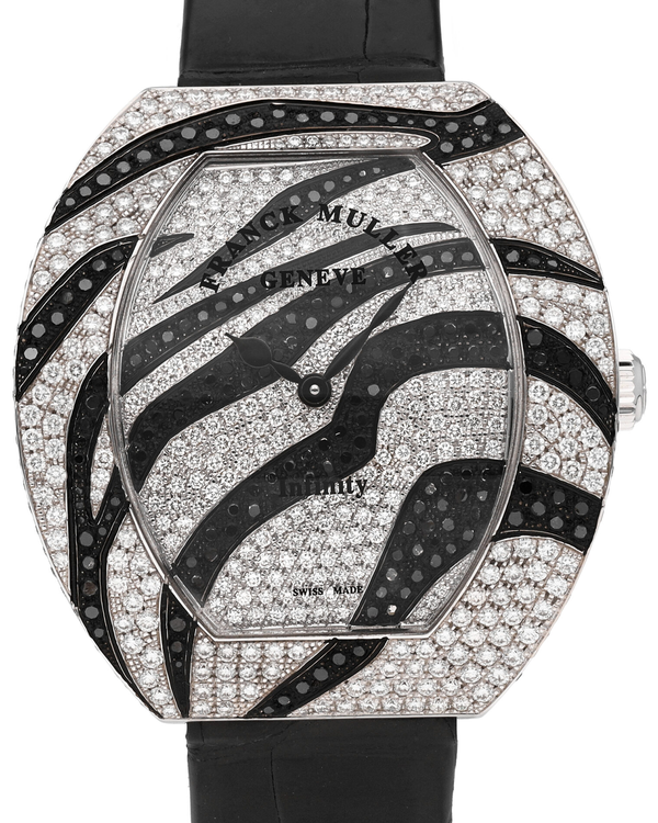 Franck Muller Infinity Safari 35MM Diamond Pavé Dial Leather Strap (3540 QZ SAFARI D CD)