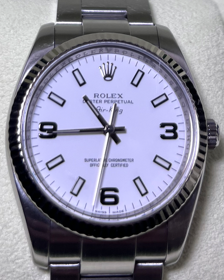 2008 Rolex Air-King 34MM White Dial Oyster Bracelet (114234)